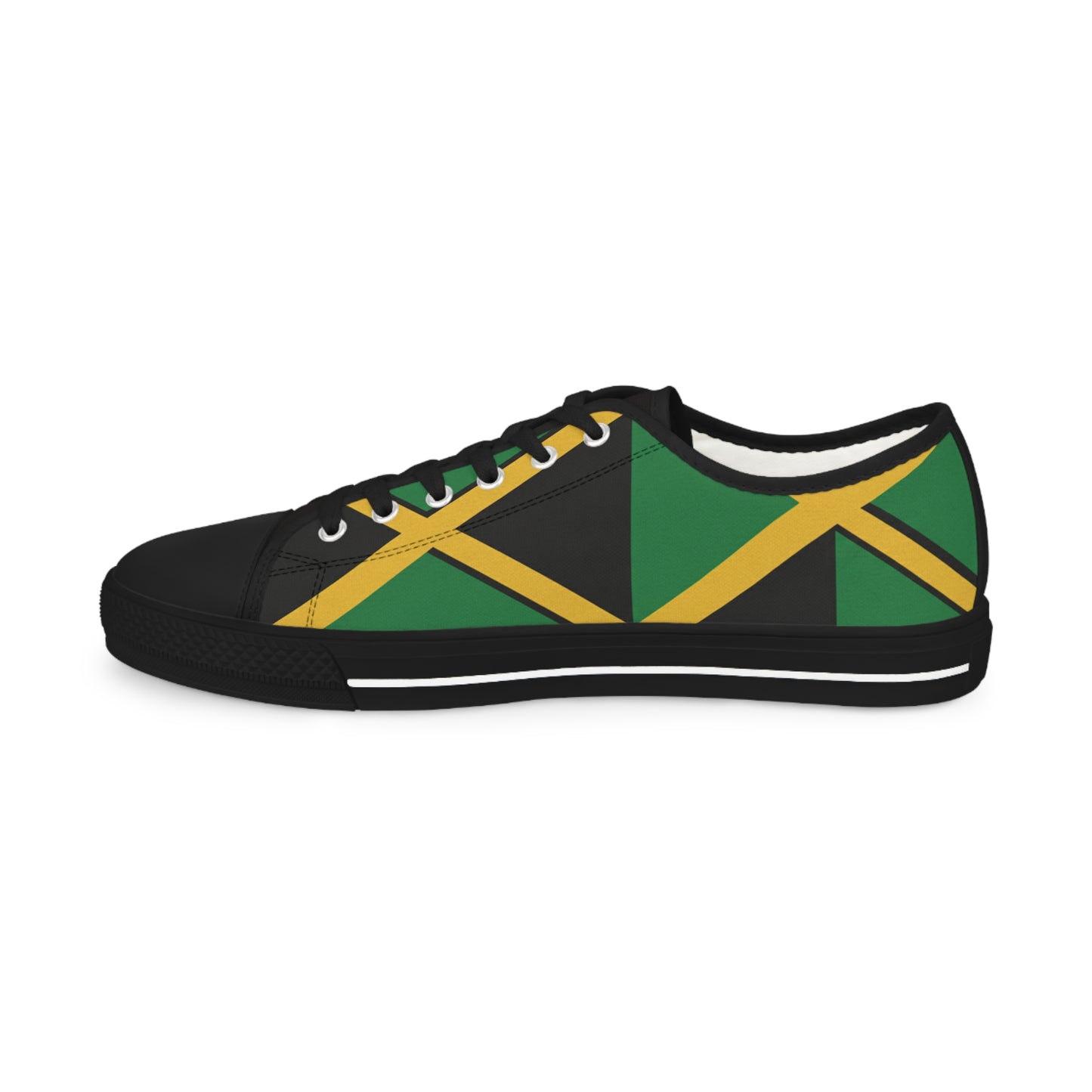 Jamaican Flag Low Top Canvas Sneakers — Green, Black & Gold | Men's