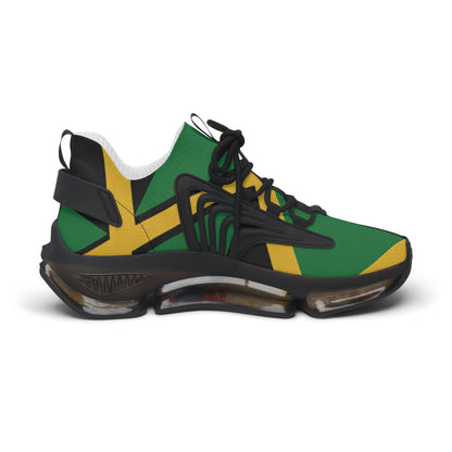 Mesh Sneakers — Bold Green & Gold Athletic Women's Trainers