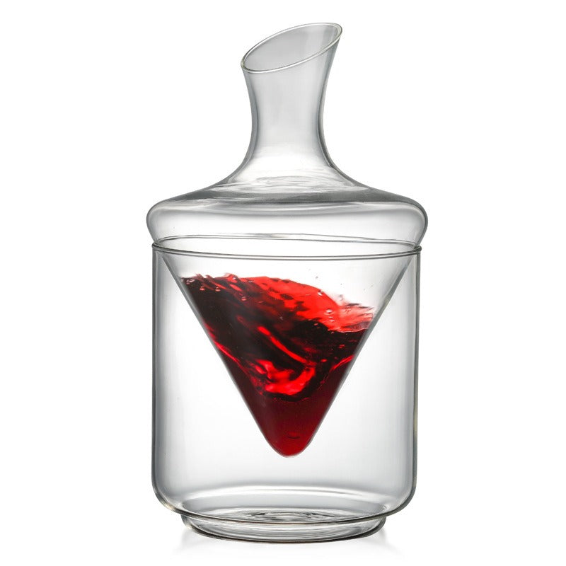 1000ml with Ice Bucket Decanter Lead-Free Crystal Glass Whiskey Vodka Brandy Bottle Bar Festival Hip Flask Wine Set eprolo