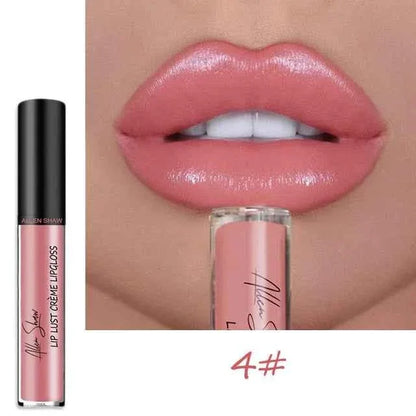 Nude Shiny Liquid Lip Gloss - Matte Glitter Shimmer Moisturizing Long-lasting Lipstick - Shello's Creative Boutique