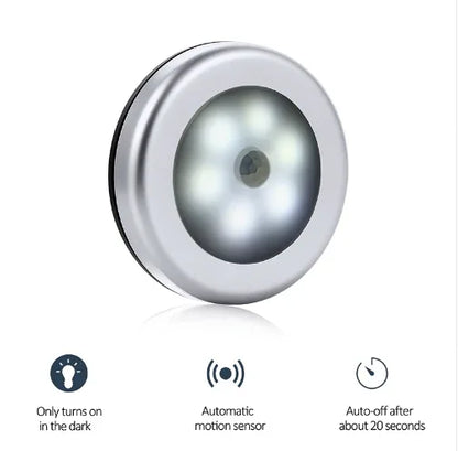 1pcs 6 LED PIR Body Motion Sensor Activated Wall Light Night Light Induction Lamp Closet Corridor Cabinet led Sensor Light - Shello's Creative Boutique