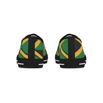 Jamaican Flag Low Top Canvas Sneakers — Green, Black & Gold | Men's