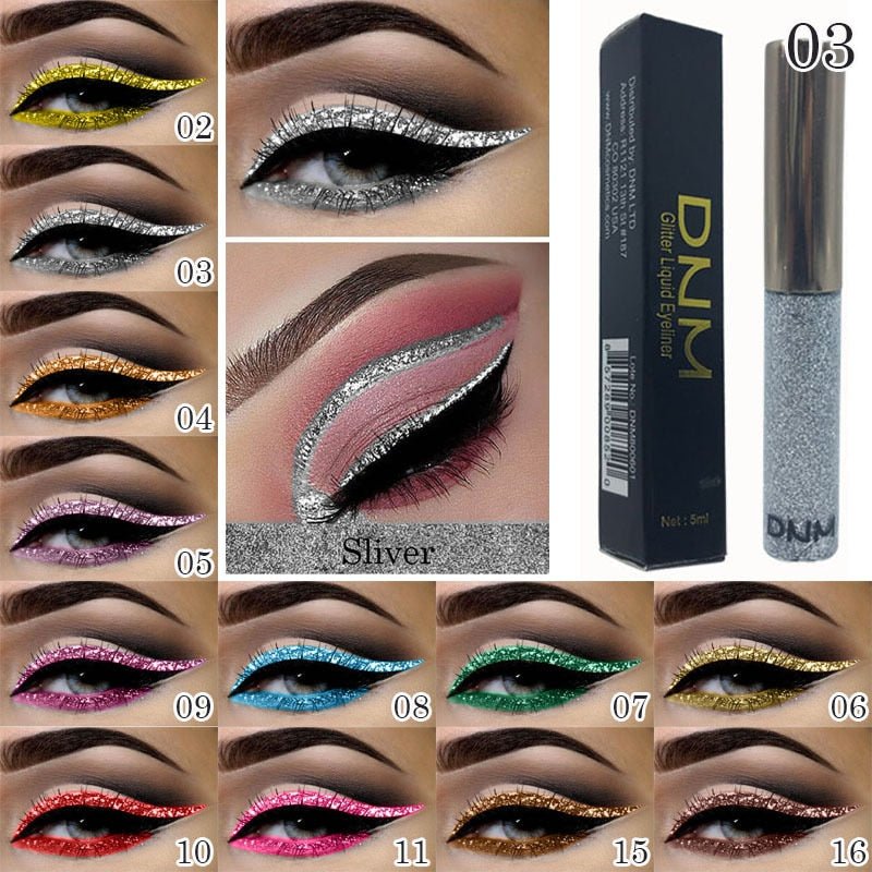 16 Colours Shiny Pearlescent Metallic Eyeliner Eyeshadow Pen Glitter Matte Liquid Eyeliner Waterproof Lasting Maquiagem TSLM1 - Shello's Creative Boutique