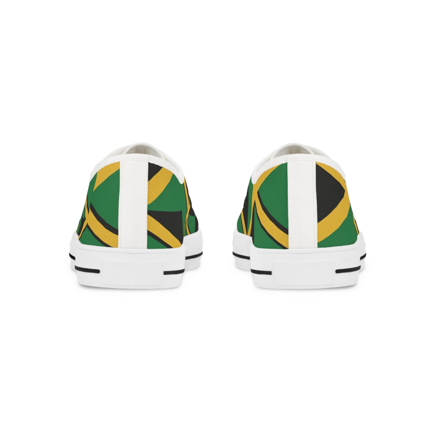 Jamaican Flag Low Top Canvas Sneakers — Green, Black & Gold | Men's
