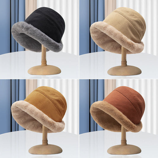 Winter Thermal Bucket Hat, Faux Fur Plush Thickened Ear Protection Fisherman Warmer Hat For Women Xmas Gift Shello's Creative Boutique