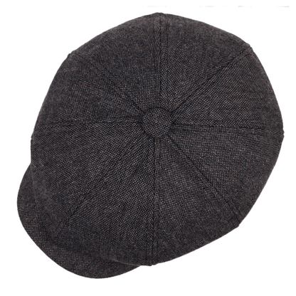 Men&Apos;S Retro Herringbone Flat Cap - Black Casual Beret with Vintage Style, Knitted Polyester, Perfect for Valentine&Apos;S Day, Everyday Headwear | Vintage Flat Cap | Knitted Texture Shello's Creative Boutique