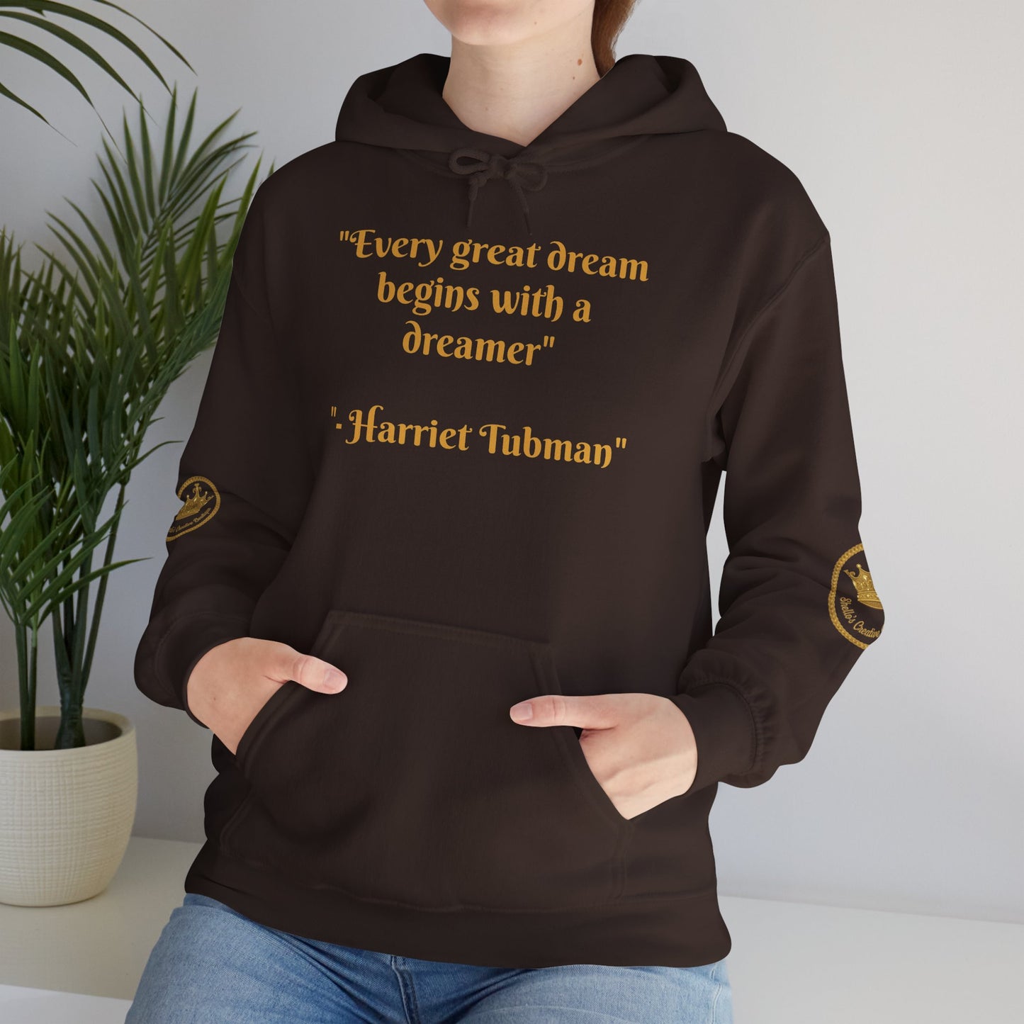Harriet Tubman Quote Hoodie | "Every Great Dream Begins With a Dreamer" | Unisex Pullover