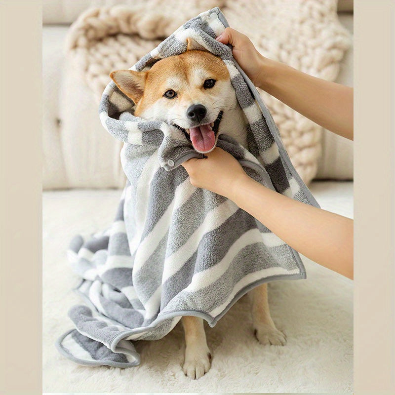 Large Pet Bath Towel - Water-Absorbent Quick-Drying Dog Bathrobe