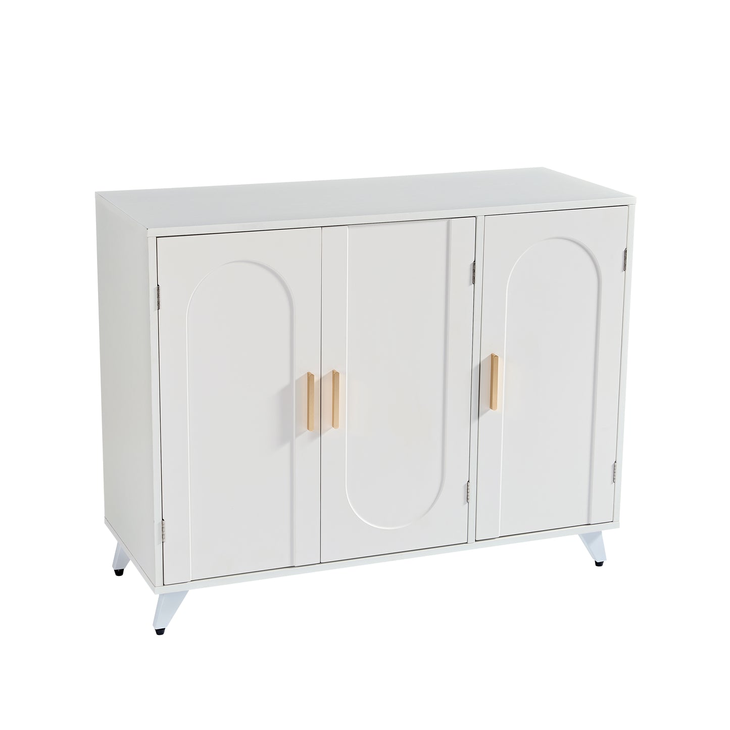 Sideboard Buffet cabinet with 3 doors and removable shelves, for living room, dining room, ivory white eprolo