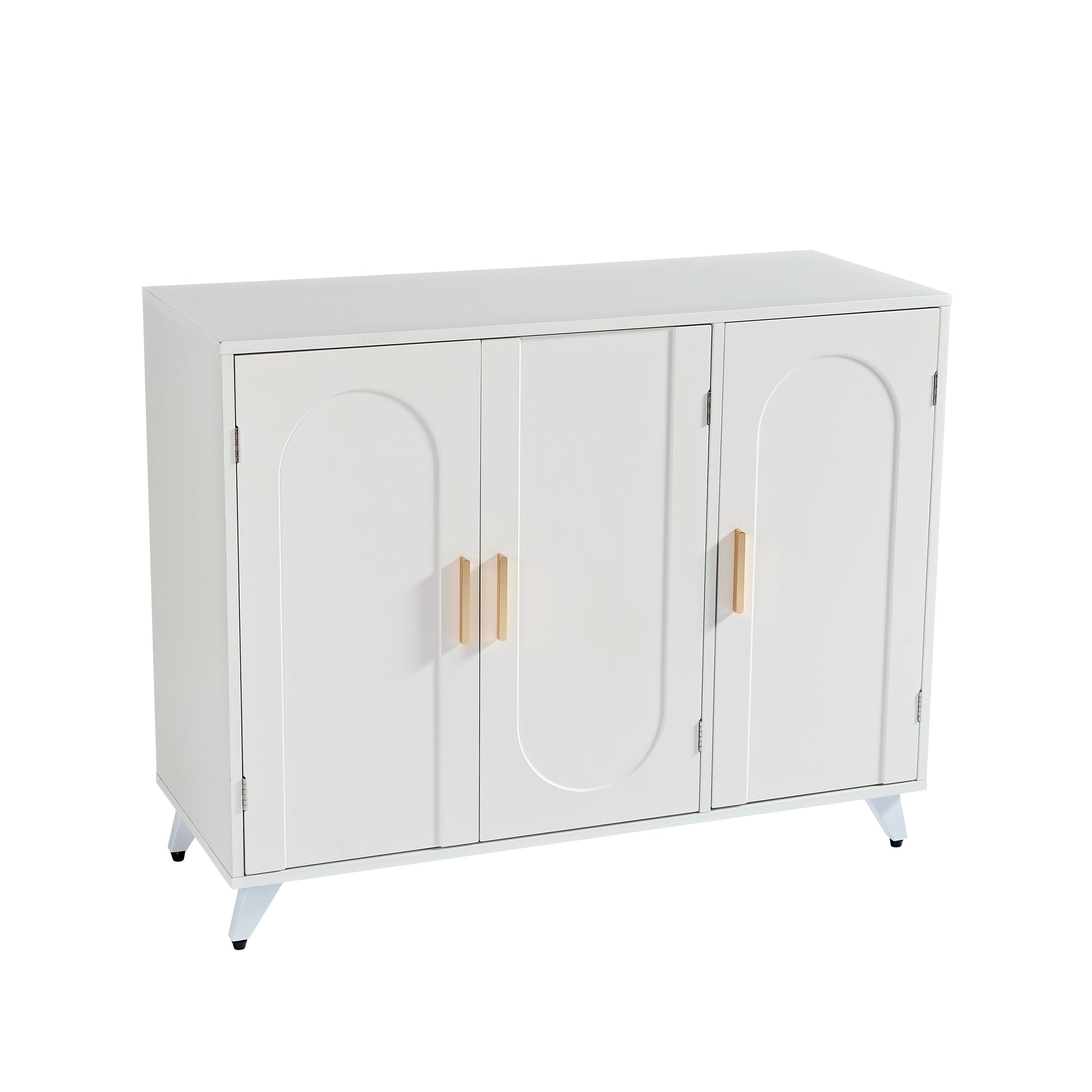 Sideboard Buffet cabinet with 3 doors and removable shelves, for living room, dining room, ivory white eprolo