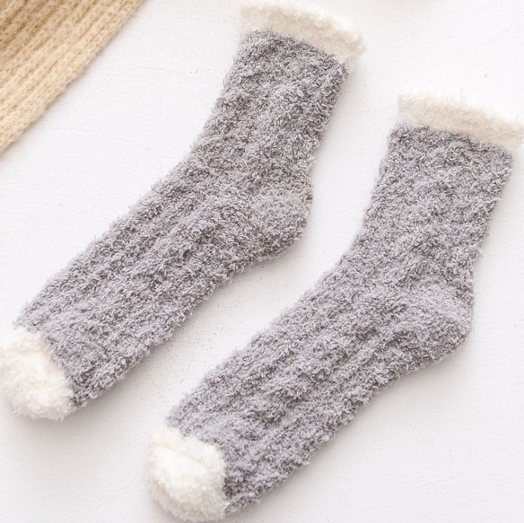 Ultra-Soft Coral Plush Children's Socks - Cozy Winter Floor Socks