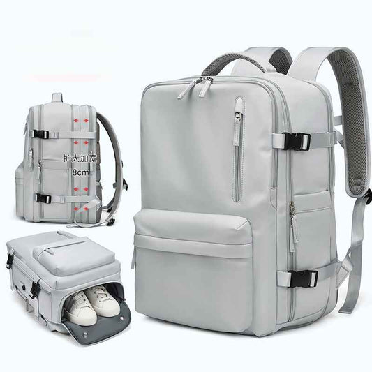 Waterproof Leather Laptop Backpack - 18 Inch Vintage Unisex School Bag for Men with USB Port