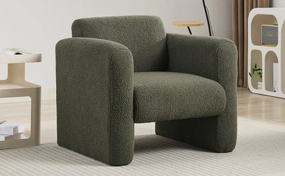 Modern style chair with Sheepskin Sherpa fabric soft cushion, armchair, soft with backrest and pillow - Shello's Creative Boutique