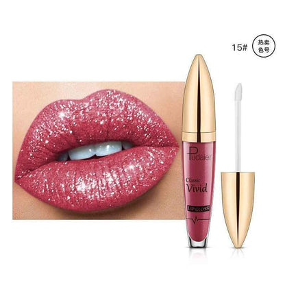 Women Lip Gloss 18 Color Shiny Long-Lasting Matte Glitter Liquid Lipstick Makeup - Shello's Creative Boutique