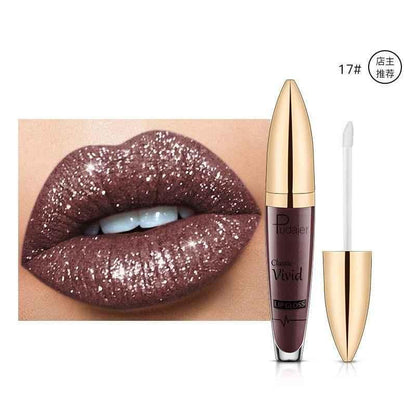 Women Lip Gloss 18 Color Shiny Long-Lasting Matte Glitter Liquid Lipstick Makeup - Shello's Creative Boutique