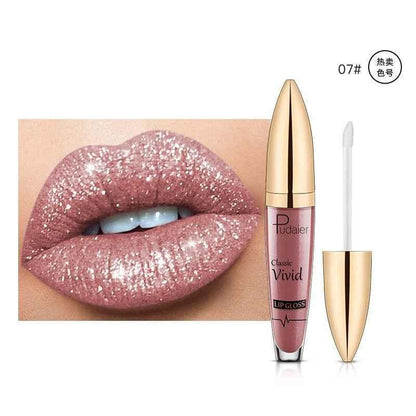 Women Lip Gloss 18 Color Shiny Long-Lasting Matte Glitter Liquid Lipstick Makeup - Shello's Creative Boutique