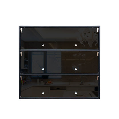 Black Glass Door Shoe Box Shoe Storage Cabinet With RGB Led Light eprolo