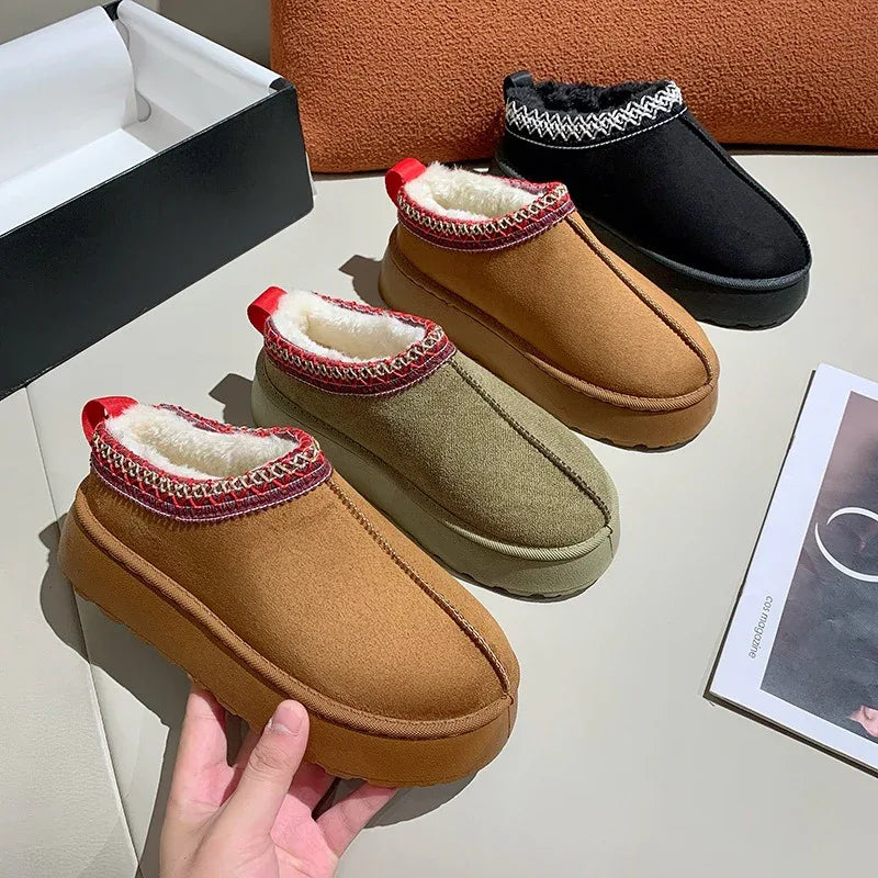 New Winter Retro Women Snow Warm Loafers Boots Shoes Woman Lady Female Flat Bottine Botas Boots Mujer Shoes - Shello's Creative Boutique