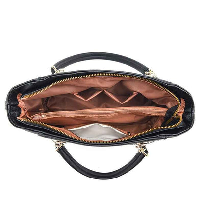 Mother-in-Child Tote Bag - Large Capacity PU Leather Tote for Moms