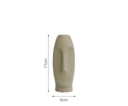 Modern Abstract Human Head Vase - Artistic Black & White Ceramic Decor - Shello's Creative Boutique