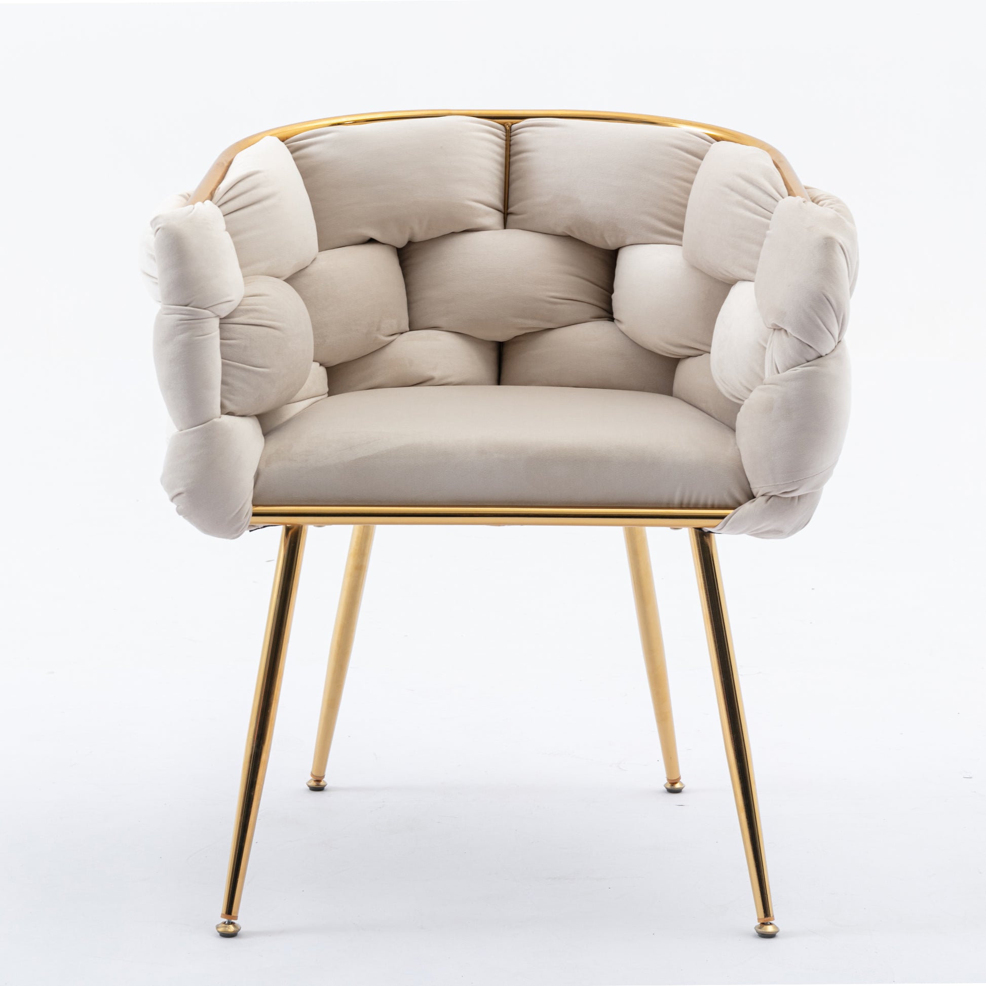 Luxury modern simple leisure velvet single sofa chair bedroom manicure table back chair beige Shello Creative Boutique
