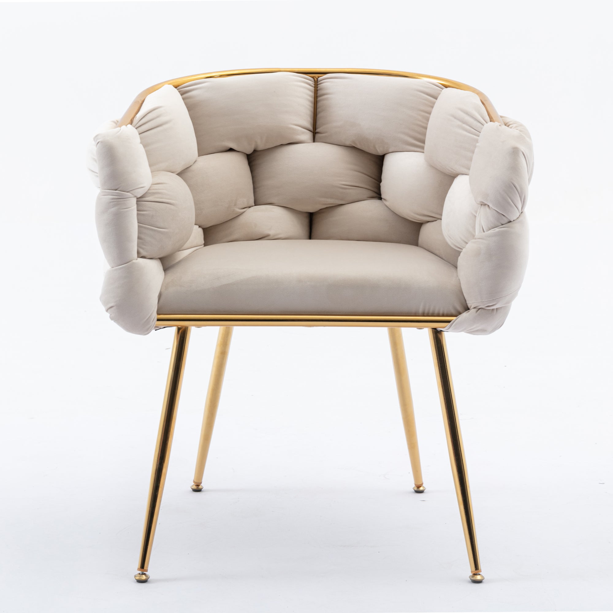 Luxury modern simple leisure velvet single sofa chair bedroom manicure table back chair beige Shello Creative Boutique