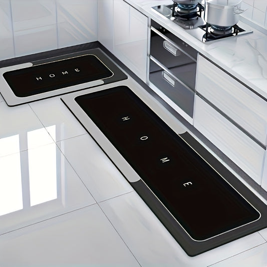 Crystal Velvet Kitchen Floor Mat - Non-Slip Oil-Absorbent Carpet for Bathroom & Living Room