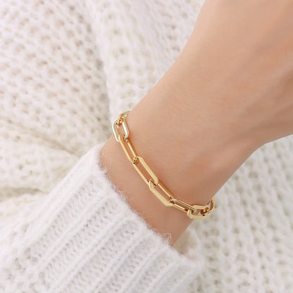 18K Gold Geometric Bracelet & Necklace Set - Shello's Creative Boutique