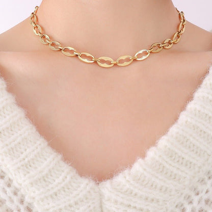 18K Gold Geometric Bracelet & Necklace Set - Shello's Creative Boutique