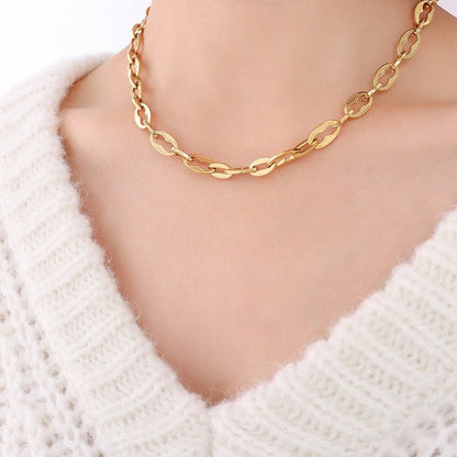 18K Gold Geometric Bracelet & Necklace Set - Shello's Creative Boutique