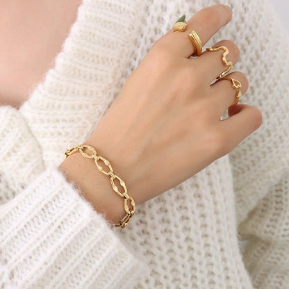 18K Gold Geometric Bracelet & Necklace Set - Shello's Creative Boutique