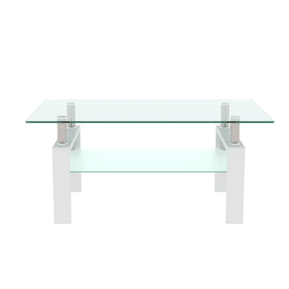 White Clear Coffee Table – Modern Elegance for Your Living Space - Shello's Creative Boutique