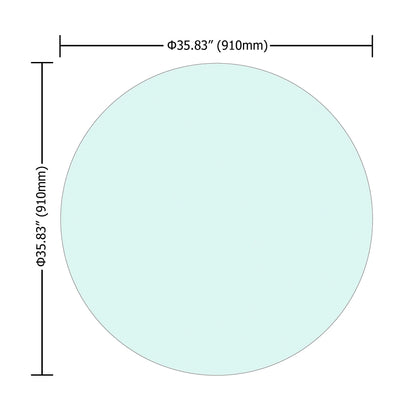 36" Inch Round Tempered Glass Table Top Clear Glass 1/4" Inch Thick Flat Polished Edge - Shello's Creative Boutique