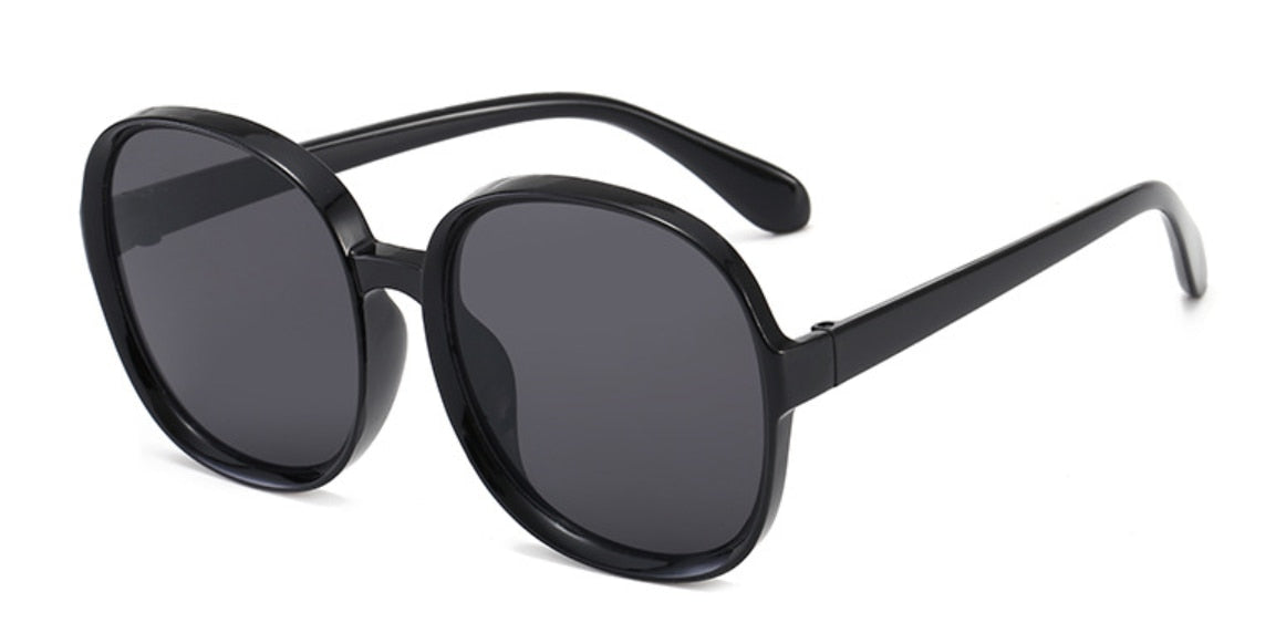 New Round Frame Sunglasses Women Retro Brand Designer Brown Black Oversized Lady Sun Glasses Female Fashion Outdoor Driving