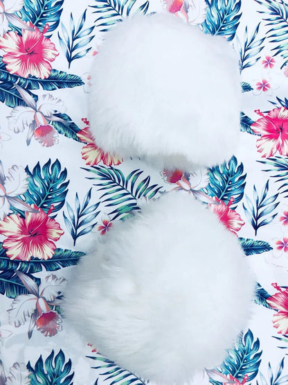 Luxe Winter Wrist Gloves – Faux Rabbit Fur with Oversized Sleeves - Shello's Creative Boutique