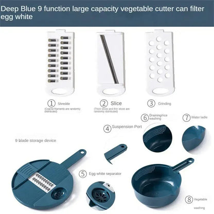 Multifunctional Vegetable Cutter & Potato Shredder – 9/12/14/16pcs Kitchen Slicer Set with Container - Shello's Creative Boutique
