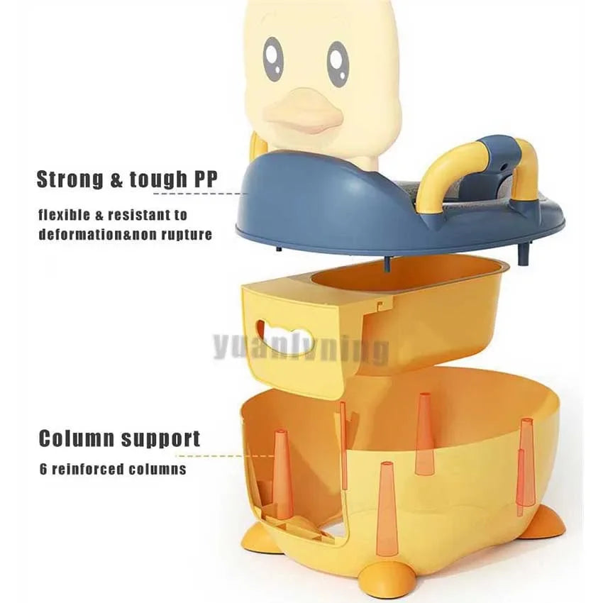 Children's Pot 1-6 Years Old Upgraded Cute Duck Baby Toilet Seat Baby Potty Portable Stool Boys & Girls Safe Trainer Seat WC eprolo