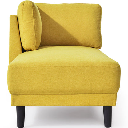 65" Mid-Century Modern Fabric Corner Lounge Chair Upholstered Indoor Chaise Lounge for Bedroom eprolo