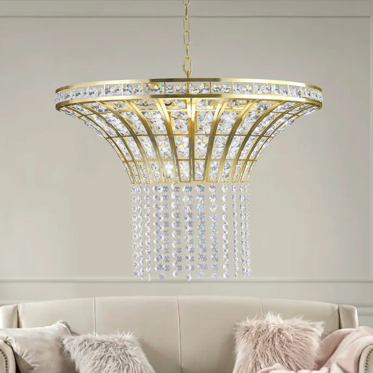 8-Light 23.6" Wide Crystal Waterfall Chandelier - Shello's Creative Boutique