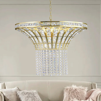 8-Light 23.6" Wide Crystal Waterfall Chandelier - Shello's Creative Boutique