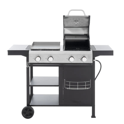 2+2 multifunctional gas barbecue grill and covered grill combination for outdoor cooking - barbecue, barbecue, pizza. - Shello's Creative Boutique