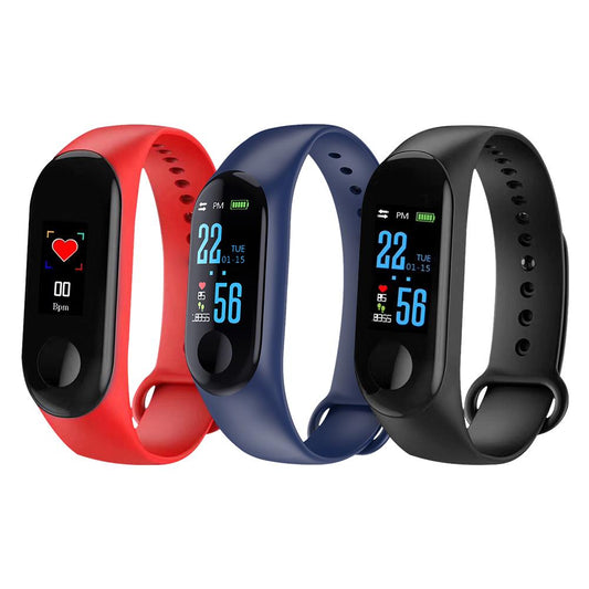 M3 Color Screen Smart Bracelet Motion Heart Rate Blood Pressure Monitoring Sleep Monitoring Waterproof Information Push eprolo