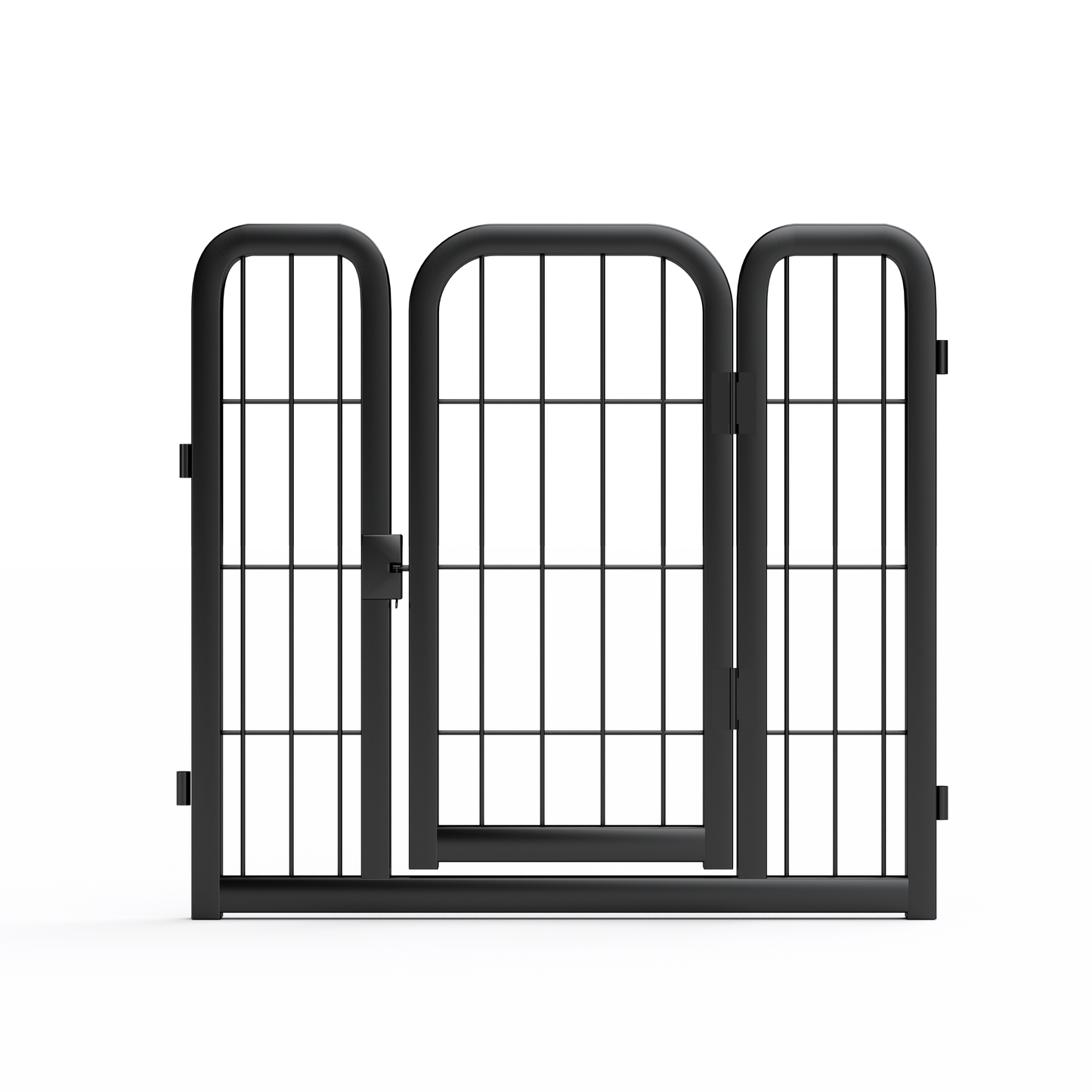 8-Panel Outdoor Dog Fence - 80cm Portable Pet Playpen (Black, 67cm W x 80cm H)