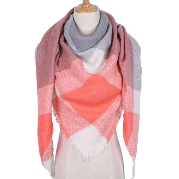 Winter Triangle Scarf For Women Brand Designer Shawl Cashmere Plaid Scarves Blanket Wholesale Drops - Shello's Creative Boutique