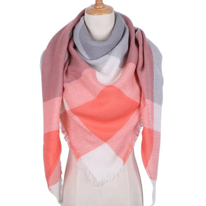 Winter Triangle Scarf For Women Brand Designer Shawl Cashmere Plaid Scarves Blanket Wholesale Drops - Shello's Creative Boutique
