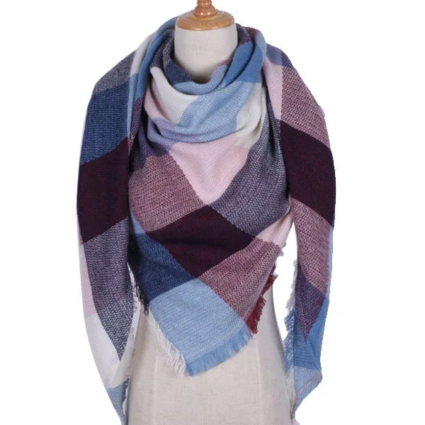 Winter Triangle Scarf For Women Brand Designer Shawl Cashmere Plaid Scarves Blanket Wholesale Drops - Shello's Creative Boutique