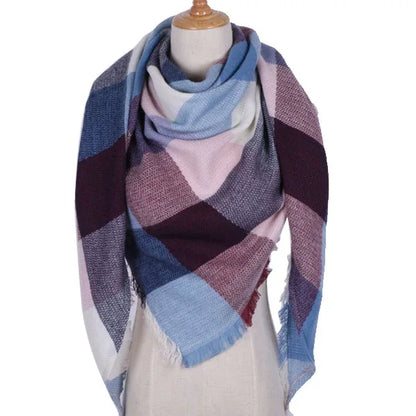 Winter Triangle Scarf For Women Brand Designer Shawl Cashmere Plaid Scarves Blanket Wholesale Drops - Shello's Creative Boutique