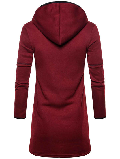 Open Front Long Sleeve Longline Hoodie