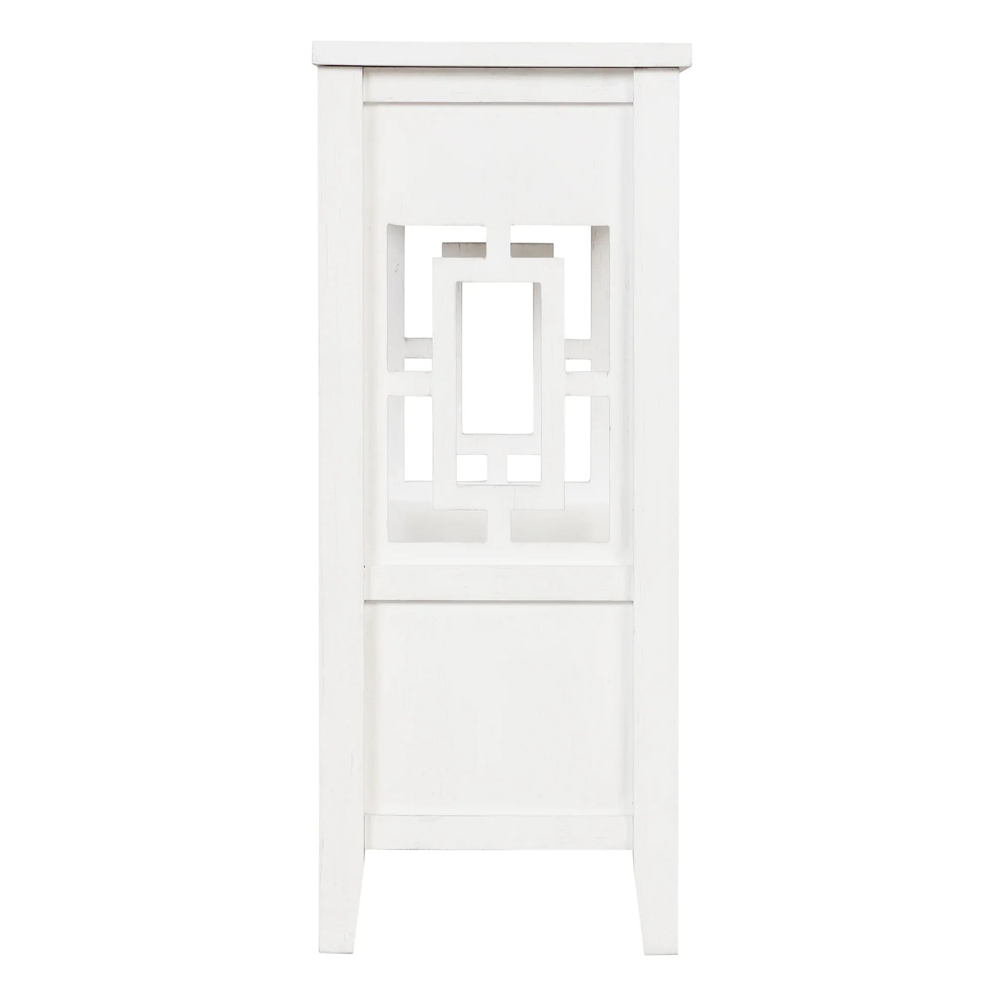 36'' Farmhouse Pine Wood Console Table Entry Sofa Table with 4 Drawers & 1 Storage Shelf (Antique White) - Shello's Creative Boutique