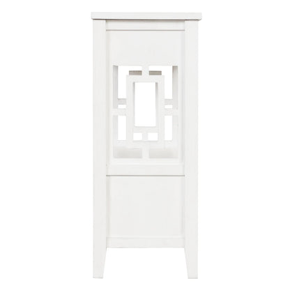36'' Farmhouse Pine Wood Console Table Entry Sofa Table with 4 Drawers & 1 Storage Shelf (Antique White) - Shello's Creative Boutique
